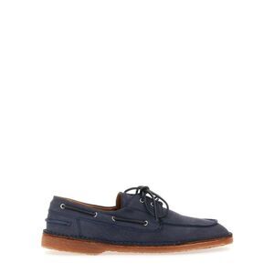 BUTTERO Men's Leather Boat Shoes Men BLUE Moccasins